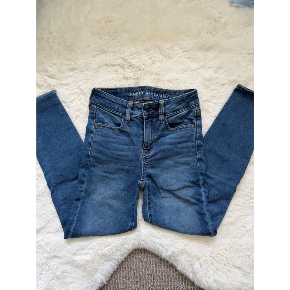 American Eagle Outfitters High-Rise Skinny Jeans 00 X-Short - Blue